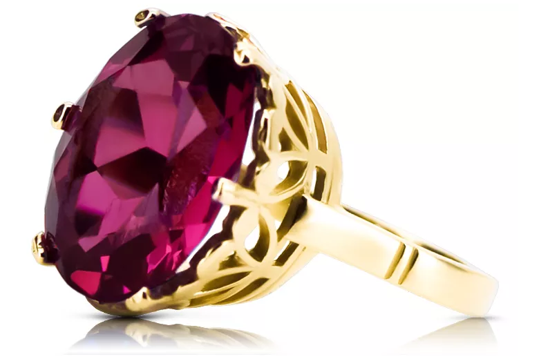 14 Karat Gelbgold Rubinrot Ring Vintage Stil vrc130y